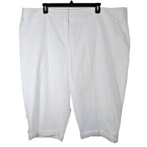Womens Plus Size Capri Cropped Pants 28 4X Penningtons Coupe Rome Fit White